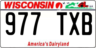 WI license plate 977TXB