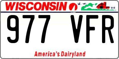 WI license plate 977VFR