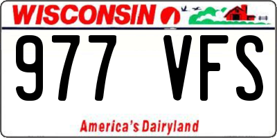 WI license plate 977VFS
