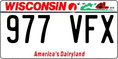 WI license plate 977VFX