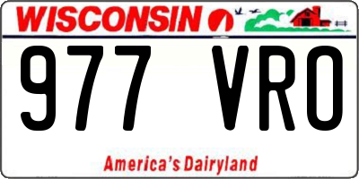 WI license plate 977VRO