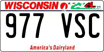 WI license plate 977VSC
