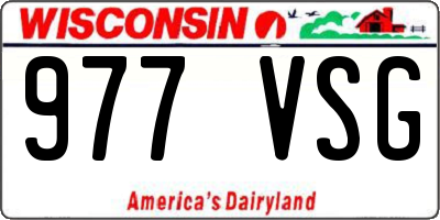 WI license plate 977VSG