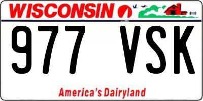 WI license plate 977VSK