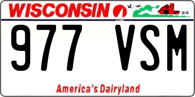 WI license plate 977VSM