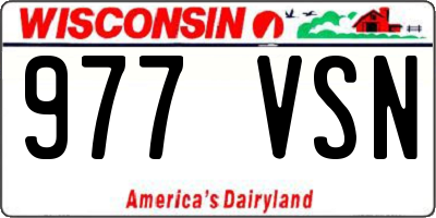 WI license plate 977VSN