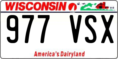 WI license plate 977VSX