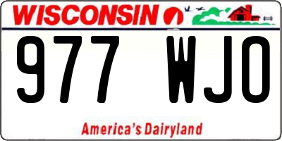 WI license plate 977WJO
