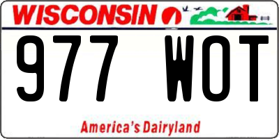 WI license plate 977WOT