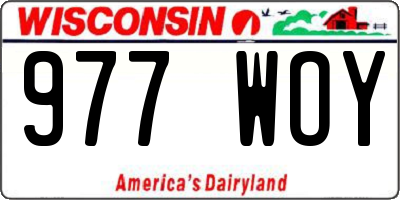 WI license plate 977WOY
