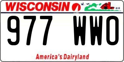 WI license plate 977WWO