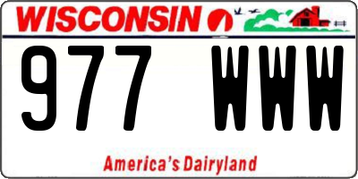WI license plate 977WWW