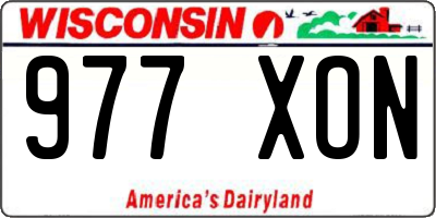 WI license plate 977XON