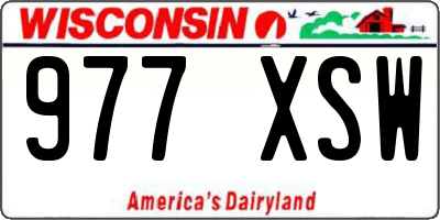 WI license plate 977XSW