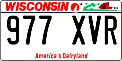 WI license plate 977XVR