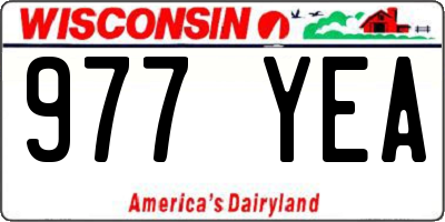 WI license plate 977YEA