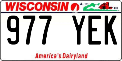 WI license plate 977YEK