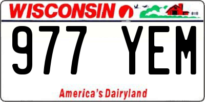 WI license plate 977YEM