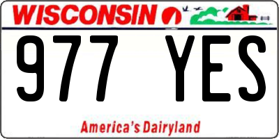 WI license plate 977YES