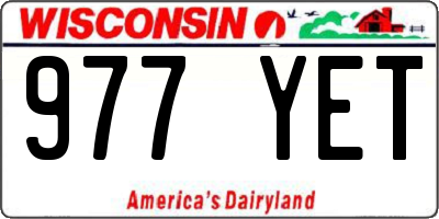 WI license plate 977YET
