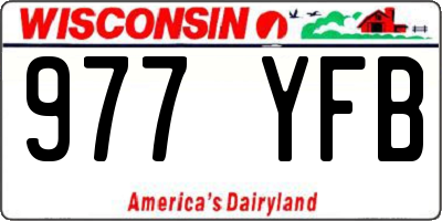 WI license plate 977YFB