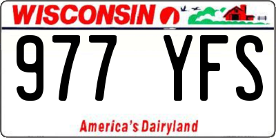 WI license plate 977YFS
