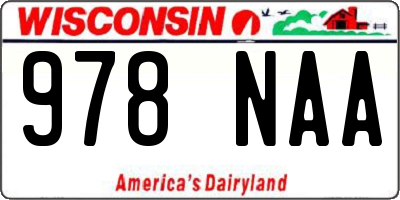 WI license plate 978NAA