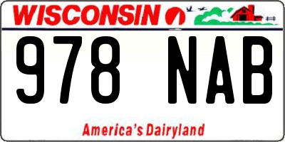 WI license plate 978NAB