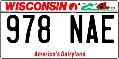 WI license plate 978NAE