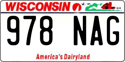 WI license plate 978NAG