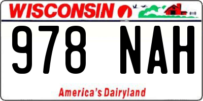 WI license plate 978NAH