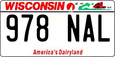 WI license plate 978NAL