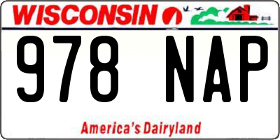 WI license plate 978NAP