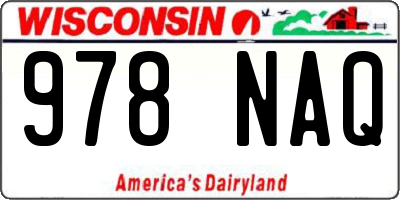 WI license plate 978NAQ