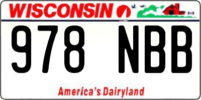 WI license plate 978NBB
