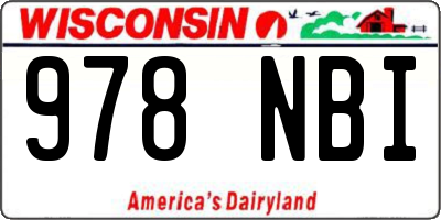 WI license plate 978NBI