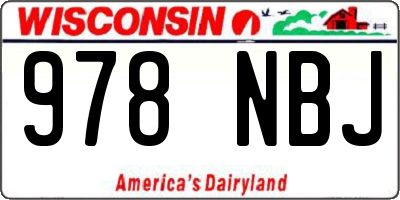 WI license plate 978NBJ
