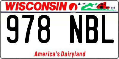 WI license plate 978NBL