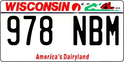 WI license plate 978NBM