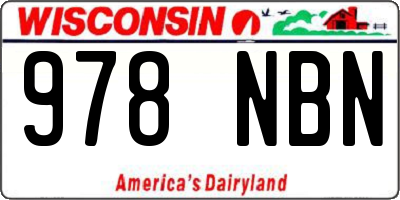 WI license plate 978NBN