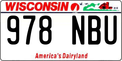 WI license plate 978NBU