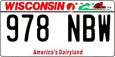 WI license plate 978NBW