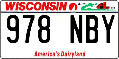 WI license plate 978NBY