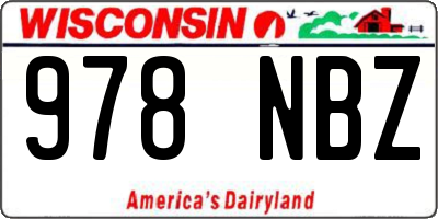 WI license plate 978NBZ