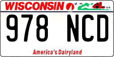 WI license plate 978NCD