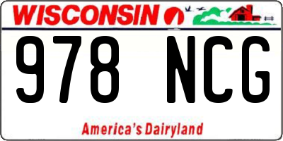 WI license plate 978NCG