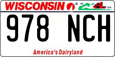 WI license plate 978NCH