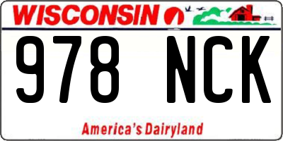 WI license plate 978NCK