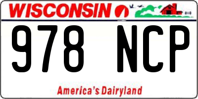 WI license plate 978NCP