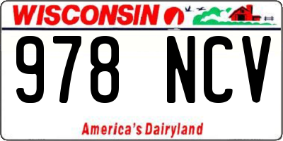 WI license plate 978NCV